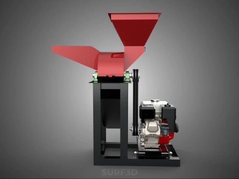 DUAL HOPPER CHOPPER CUTTER GRINDER HAMMER MILL MACHINE GASOLINE 3D Model