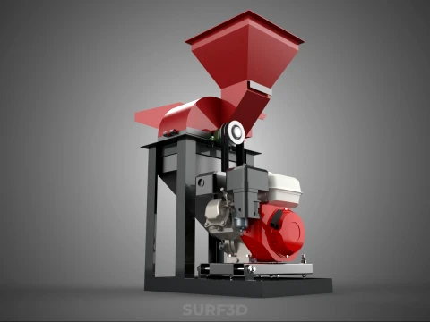 DUAL HOPPER CHOPPER CUTTER GRINDER HAMMER MILL MACHINE GASOLINE 3D Model