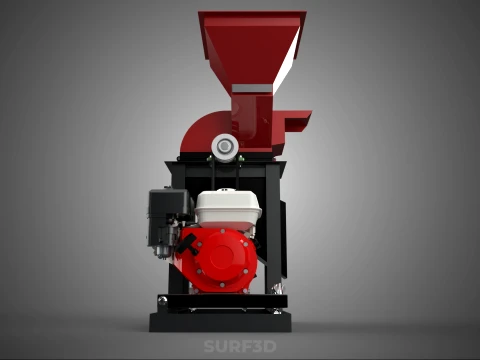 DUAL HOPPER CHOPPER CUTTER GRINDER HAMMER MILL MACHINE GASOLINE 3D Model