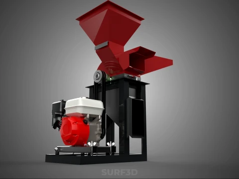 DUAL HOPPER CHOPPER CUTTER GRINDER HAMMER MILL MACHINE GASOLINE 3D Model
