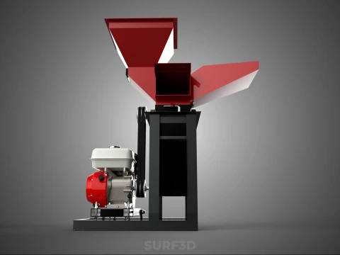 DUAL HOPPER CHOPPER CUTTER GRINDER HAMMER MILL MACHINE GASOLINE 3D Model