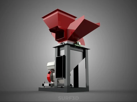 DUAL HOPPER CHOPPER CUTTER GRINDER HAMMER MILL MACHINE GASOLINE 3D Model