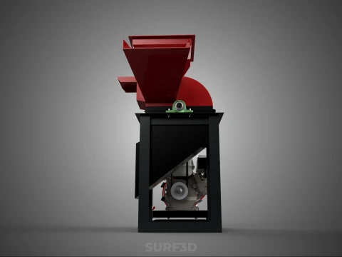 DUAL HOPPER CHOPPER CUTTER GRINDER HAMMER MILL MACHINE GASOLINE 3D Model