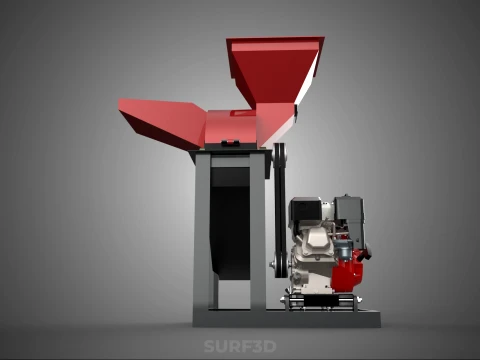 DUAL HOPPER CHOPPER CUTTER GRINDER HAMMER MILL MACHINE GASOLINE 3D Model