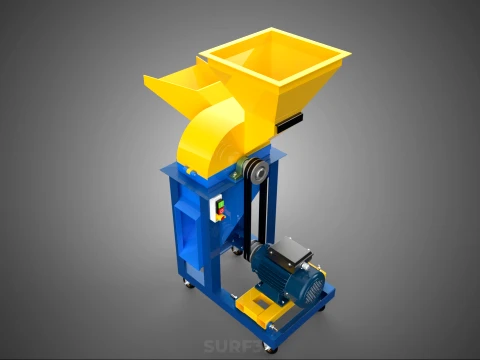 MOBILE CHOPPING CUTTING MACHINE HAMMER MILL BLADE ELECTRIC MOTOR 3D Model
