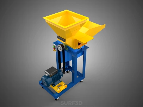 MOBILE CHOPPING CUTTING MACHINE HAMMER MILL BLADE ELECTRIC MOTOR 3D Model