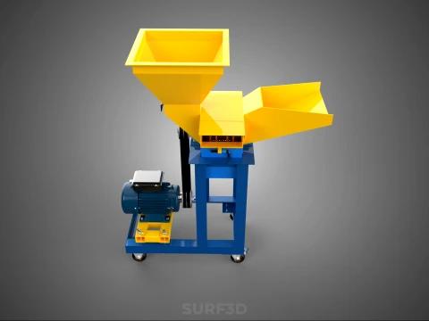 MOBILE CHOPPING CUTTING MACHINE HAMMER MILL BLADE ELECTRIC MOTOR 3D Model