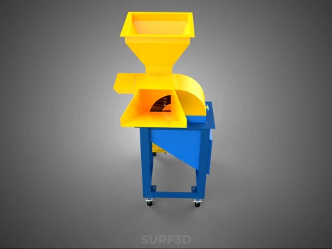 MOBILE CHOPPING CUTTING MACHINE HAMMER MILL BLADE ELECTRIC MOTOR 3D Model