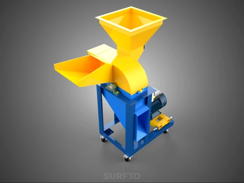 MOBILE CHOPPING CUTTING MACHINE HAMMER MILL BLADE ELECTRIC MOTOR 3D Model