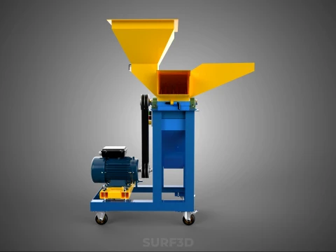 MOBILE CHOPPING CUTTING MACHINE HAMMER MILL BLADE ELECTRIC MOTOR 3D Model
