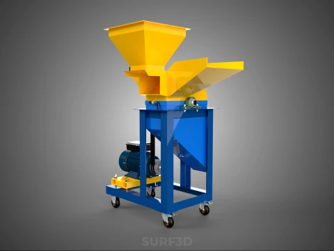 MOBILE CHOPPING CUTTING MACHINE HAMMER MILL BLADE ELECTRIC MOTOR 3D Model