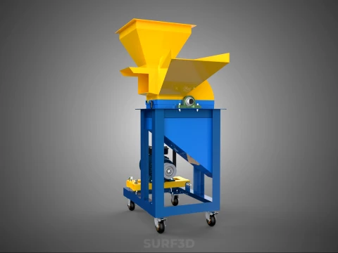 MOBILE CHOPPING CUTTING MACHINE HAMMER MILL BLADE ELECTRIC MOTOR 3D Model
