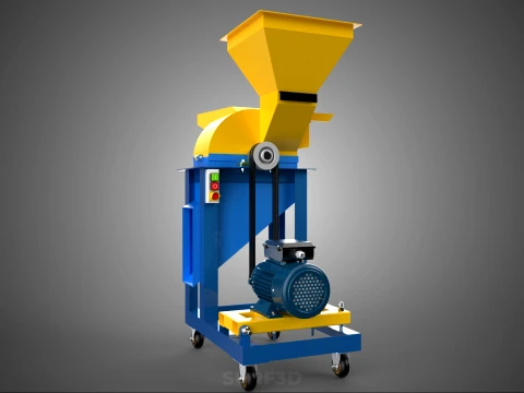 MOBILE CHOPPING CUTTING MACHINE HAMMER MILL BLADE ELECTRIC MOTOR 3D Model