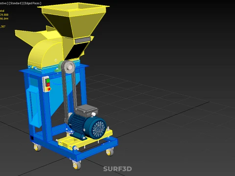 MOBILE CHOPPING CUTTING MACHINE HAMMER MILL BLADE ELECTRIC MOTOR 3D Model