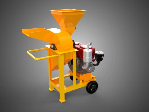 2 WIEL MOLEN HAAKSNIJDER MACHINE DIESELMOTOR MOTOR HANDVAT 3D Model
