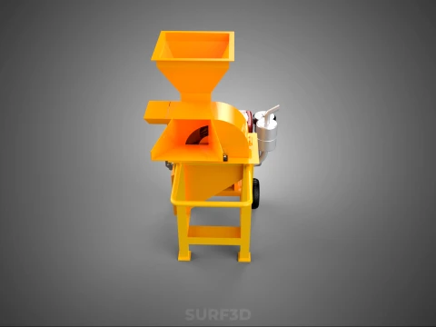 2 WHEEL MILL CHIPPING CUTTER MACHINE DIESEL ENGINE MOTOR HANDLE 3D Model