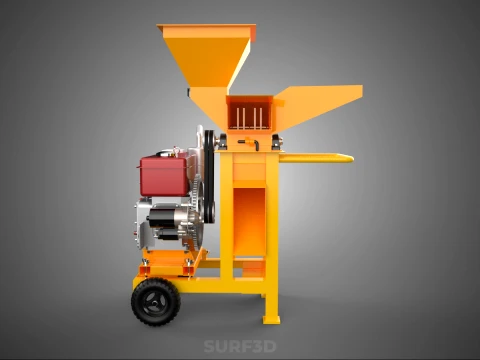2 WHEEL MILL CHIPPING CUTTER MACHINE DIESEL ENGINE MOTOR HANDLE 3D Model