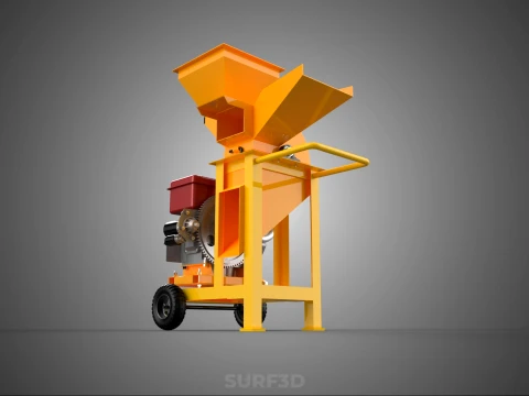 2 WHEEL MILL CHIPPING CUTTER MACHINE DIESEL ENGINE MOTOR HANDLE 3D Model
