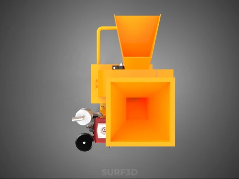 2 WHEEL MILL CHIPPING CUTTER MACHINE DIESEL ENGINE MOTOR HANDLE 3D Model