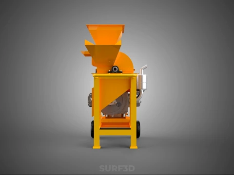2 WHEEL MILL CHIPPING CUTTER MACHINE DIESEL ENGINE MOTOR HANDLE 3D Model