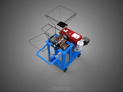 STANDARD HEAVY DUTY CUTTER MULCHER MACHINE FARMING AGRICULTURE 3D Model