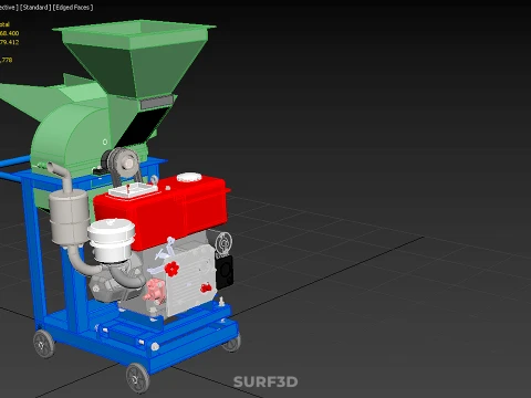 STANDARD HEAVY DUTY CUTTER MULCHER MACHINE FARMING AGRICULTURE 3D Model
