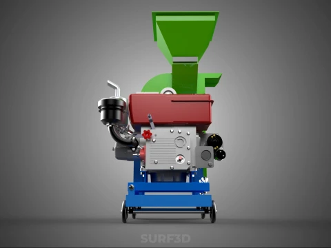 STANDARD HEAVY DUTY CUTTER MULCHER MACHINE FARMING AGRICULTURE 3D Model