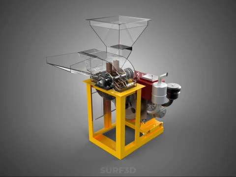 MULINO A MARTELLI PESANTE CIPPATORE TRITURATORE MACCHINA SMERIGLIATRICE PER USO AGRICOLO Modello 3D