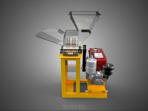 MULINO A MARTELLI PESANTE CIPPATORE TRITURATORE MACCHINA SMERIGLIATRICE PER USO AGRICOLO Modello 3D