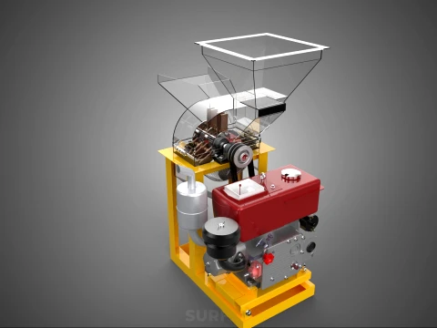 MULINO A MARTELLI PESANTE CIPPATORE TRITURATORE MACCHINA SMERIGLIATRICE PER USO AGRICOLO Modello 3D