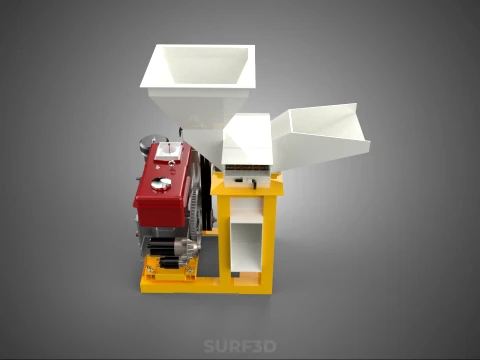 MULINO A MARTELLI PESANTE CIPPATORE TRITURATORE MACCHINA SMERIGLIATRICE PER USO AGRICOLO Modello 3D
