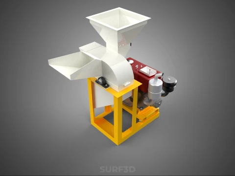 MULINO A MARTELLI PESANTE CIPPATORE TRITURATORE MACCHINA SMERIGLIATRICE PER USO AGRICOLO Modello 3D