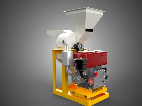 MULINO A MARTELLI PESANTE CIPPATORE TRITURATORE MACCHINA SMERIGLIATRICE PER USO AGRICOLO Modello 3D