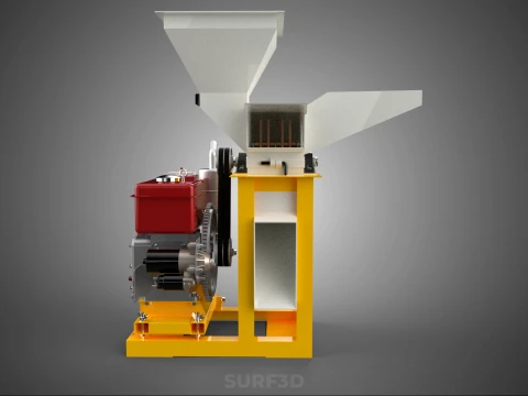 MULINO A MARTELLI PESANTE CIPPATORE TRITURATORE MACCHINA SMERIGLIATRICE PER USO AGRICOLO Modello 3D