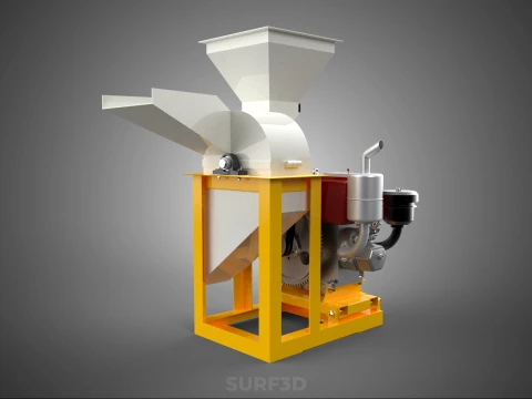 MULINO A MARTELLI PESANTE CIPPATORE TRITURATORE MACCHINA SMERIGLIATRICE PER USO AGRICOLO Modello 3D