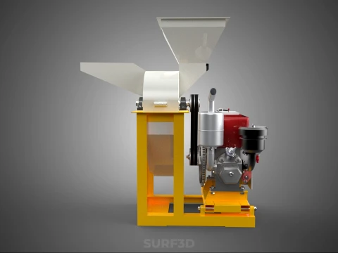 MULINO A MARTELLI PESANTE CIPPATORE TRITURATORE MACCHINA SMERIGLIATRICE PER USO AGRICOLO Modello 3D