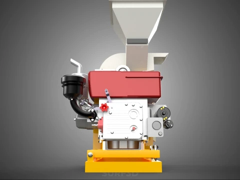 MULINO A MARTELLI PESANTE CIPPATORE TRITURATORE MACCHINA SMERIGLIATRICE PER USO AGRICOLO Modello 3D