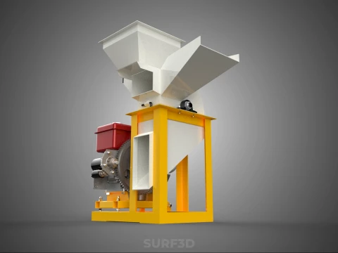 MULINO A MARTELLI PESANTE CIPPATORE TRITURATORE MACCHINA SMERIGLIATRICE PER USO AGRICOLO Modello 3D