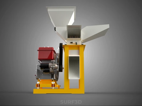 MULINO A MARTELLI PESANTE CIPPATORE TRITURATORE MACCHINA SMERIGLIATRICE PER USO AGRICOLO Modello 3D
