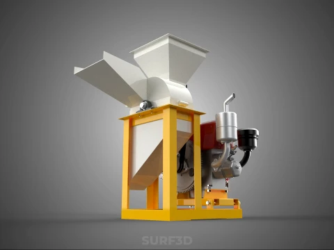 MULINO A MARTELLI PESANTE CIPPATORE TRITURATORE MACCHINA SMERIGLIATRICE PER USO AGRICOLO Modello 3D