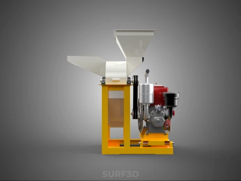 MULINO A MARTELLI PESANTE CIPPATORE TRITURATORE MACCHINA SMERIGLIATRICE PER USO AGRICOLO Modello 3D