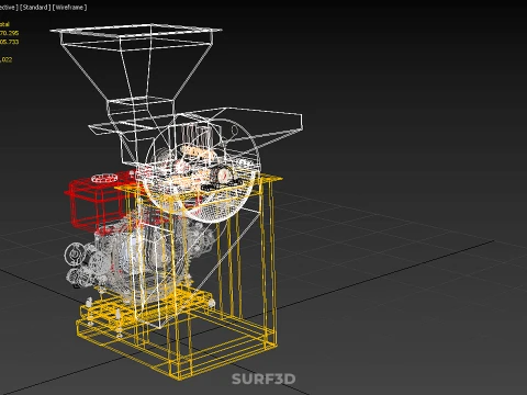 MULINO A MARTELLI PESANTE CIPPATORE TRITURATORE MACCHINA SMERIGLIATRICE PER USO AGRICOLO Modello 3D