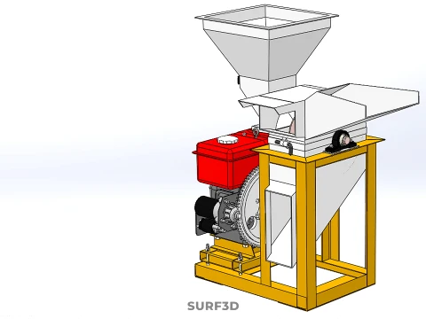 MULINO A MARTELLI PESANTE CIPPATORE TRITURATORE MACCHINA SMERIGLIATRICE PER USO AGRICOLO Modello 3D
