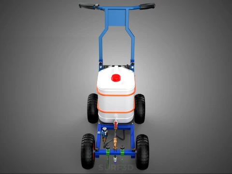 PUSH ROLLING CART PAINT SPRAYING LINE MARKING MACHINE FIELD ROAD 3D Model