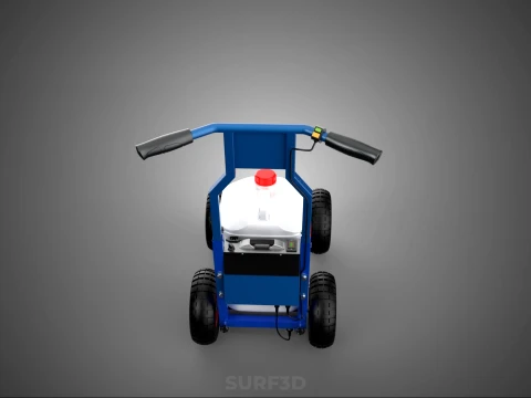 PUSH ROLLING CART PAINT SPRAYING LINE MARKING MACHINE FIELD ROAD 3D Model