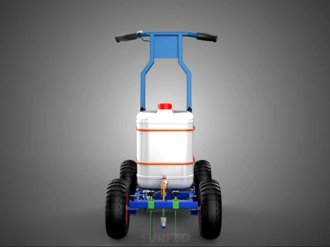 PUSH ROLLING CART PAINT SPRAYING LINE MARKING MACHINE FIELD ROAD 3D Model