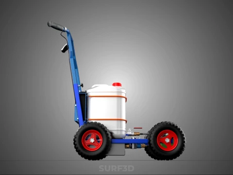 PUSH ROLLING CART PAINT SPRAYING LINE MARKING MACHINE FIELD ROAD 3D Model