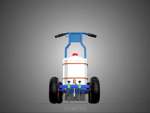 PUSH ROLLING CART PAINT SPRAYING LINE MARKING MACHINE FIELD ROAD 3D Model