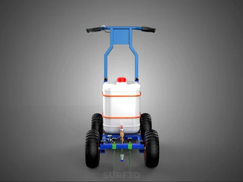 PUSH ROLLING CART PAINT SPRAYING LINE MARKING MACHINE FIELD ROAD 3D Model