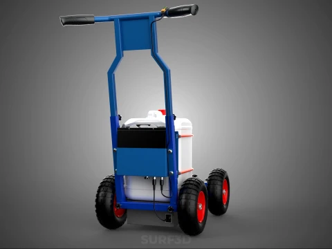 PUSH ROLLING CART PAINT SPRAYING LINE MARKING MACHINE FIELD ROAD 3D Model